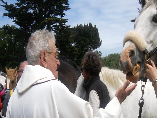 bénédiction des chevaux au pardon Saint-Gildas à Penvenan